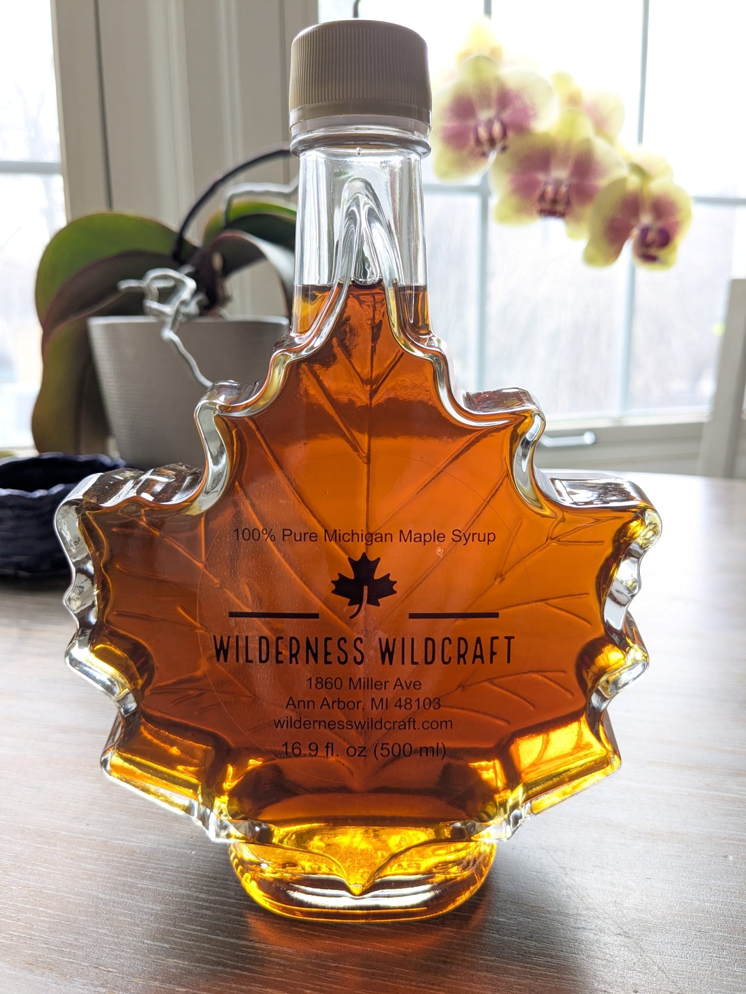 Maple Syrup - 500 ml Leaf Glass Bottle